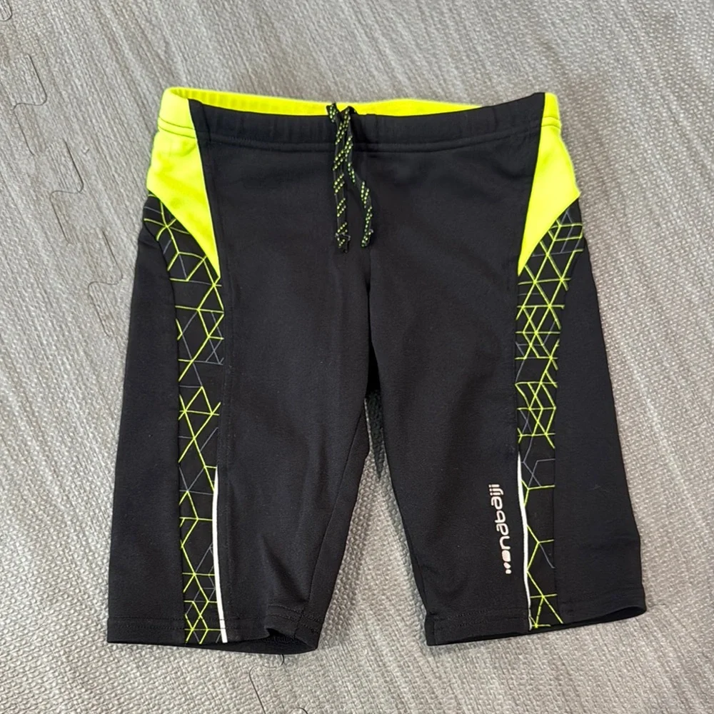 Kids Black and Yellow Swim Shorts